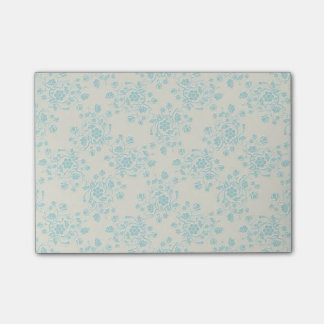 Notes de post-it florales bleues