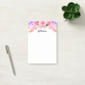 Notes de post-it florales de rose personnalisée (Bureau)