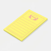 Notes de post-it graphiques encadrées en rose oran (Incliné)