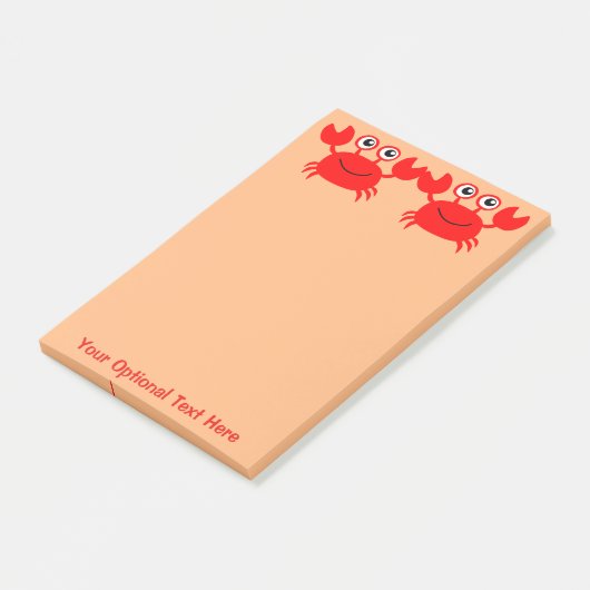 Notes de post-it heureuses de crabe (Incliné)