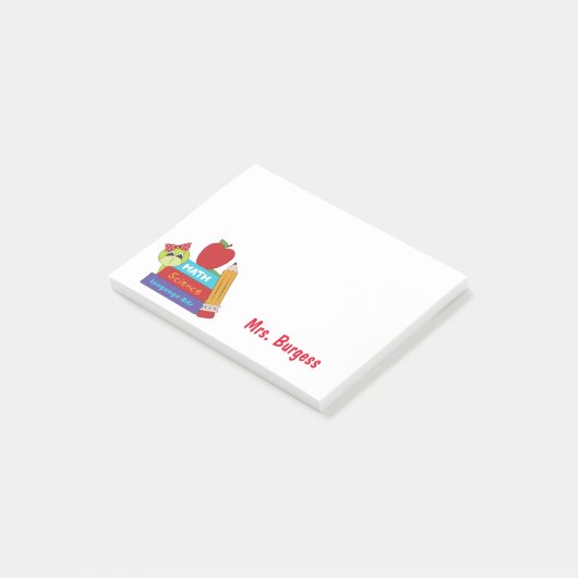 Notes de post-it mignonnes de professeur (Incliné)