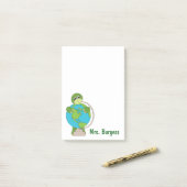 Notes de post-it mignonnes de professeur de bande (Sur un bureau)