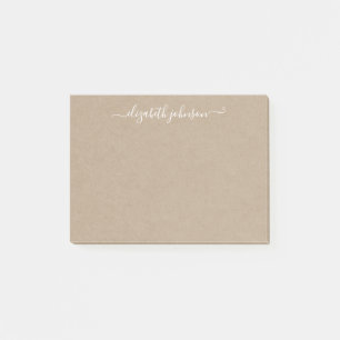 Notes de post-it minimalistes modernes Kraft