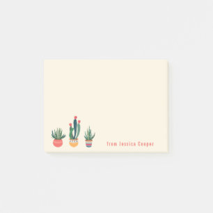 Notes de post-it mises en pot de Succulents