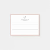 Notes de post-it monogramme minimum pour le client (Devant)