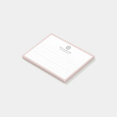 Notes de post-it monogramme minimum pour le client (Incliné)