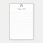 Notes de post-it monogramme minimum pour le client (Devant)