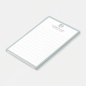 Notes de post-it monogramme minimum pour le client (Incliné)