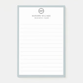 Notes de post-it monogramme minimum pour le client (Devant)