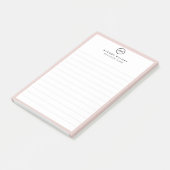 Notes de post-it monogramme minimum pour le client (Incliné)