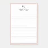 Notes de post-it monogramme minimum pour le client (Devant)