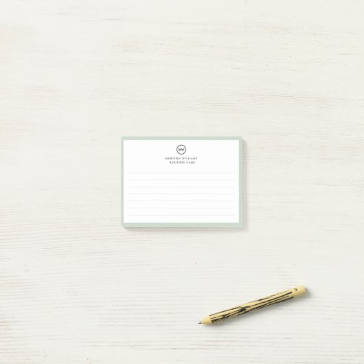 Notes de post-it monogramme minimum pour le client (Sur un bureau)