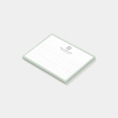 Notes de post-it monogramme minimum pour le client (Incliné)