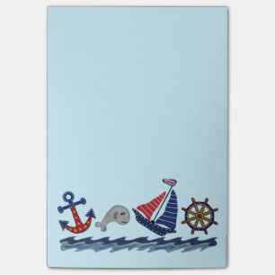 Notes de post-it nautiques de motif