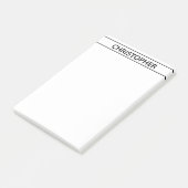 Notes de post-it NOIR PERSONNALISÉES (Incliné)
