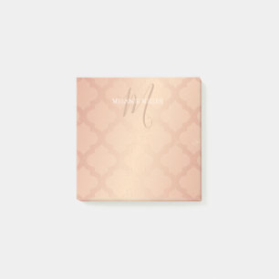 Notes de post-it - nom rose d'initiale de trellis