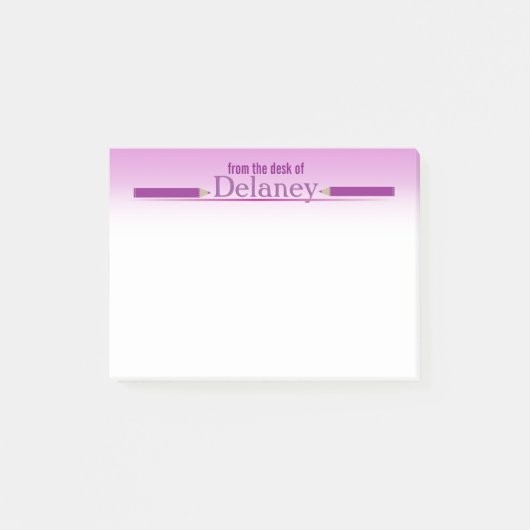 Notes de post-it nommées pourpres d'étalage (Devant)