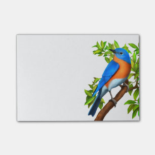 Notes de post-it orientales d'art d'oiseau bleu