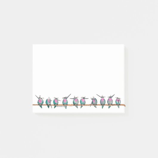 Notes de post-it paranoïdes de colibris (Devant)