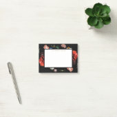 Notes de post-it personnalisées par noir floral (Bureau)
