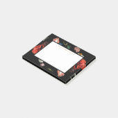 Notes de post-it personnalisées par noir floral (Incliné)