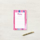 Notes de post-it Pink an Blue Watercolor (Sur un bureau)