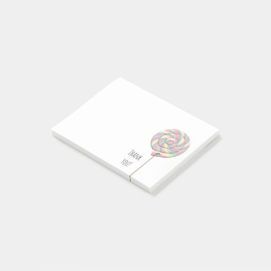 Notes de post-it Pink Swirl Lollipop (Incliné)