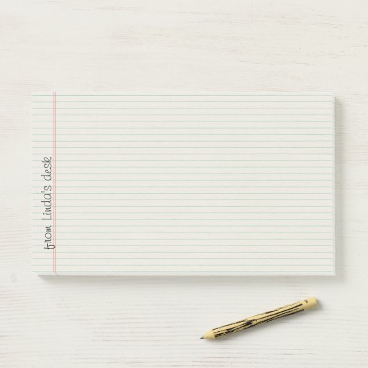 Notes de post-it rayées d'extra large de papier de (Sur un bureau)