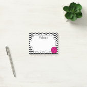Notes de post-it roses de monogramme de Chevron de (Bureau)