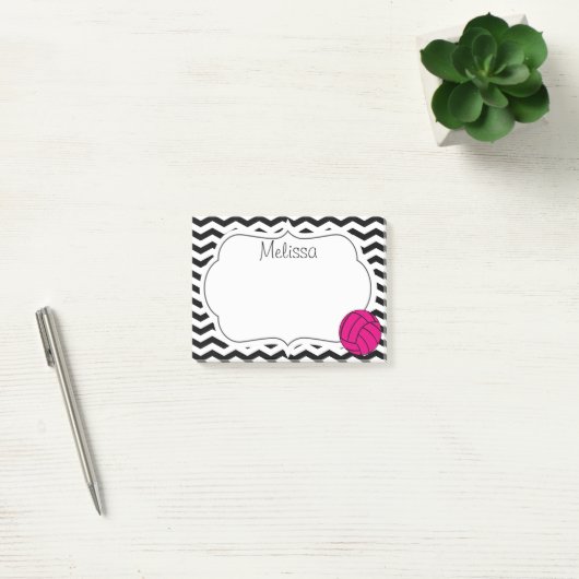 Notes de post-it roses de monogramme de Chevron de (Bureau)