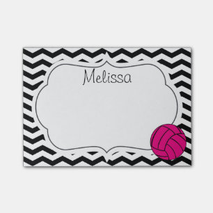 Notes de post-it roses de monogramme de Chevron de