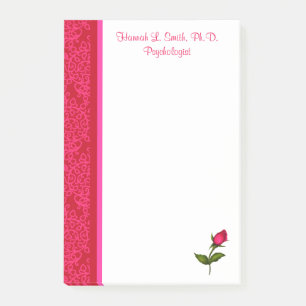 Notes de post-it roses de remous rouges et roses