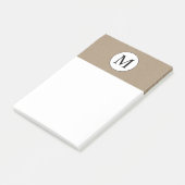 Notes de post-it rustiques de monogramme (Incliné)
