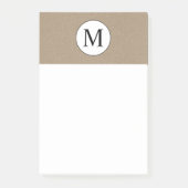 Notes de post-it rustiques de monogramme (Devant)