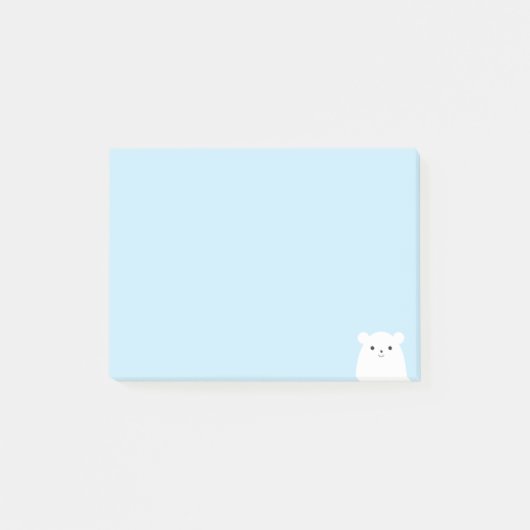 Notes de post-it semi-transparentes d'ours blanc (Devant)