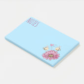 Notes de post-it sur la fleur d'abeilles mignonnes (Incliné)