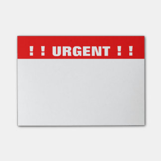 Notes de post-it "urgentes" prioritaire