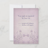 Notes de réponse de mariage floral Purple Mist (Dos)