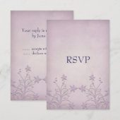 Notes de réponse de mariage floral Purple Mist (Devant / Derrière)