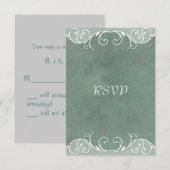 Notes de RSVP de mariage aux roses vert sauge (Devant / Derrière)