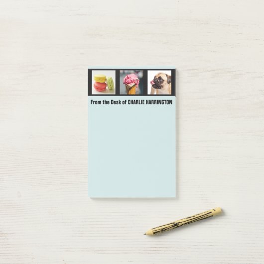 Notes de VOTRE post-it faites sur commande de (Sur un bureau)