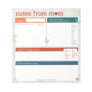 Notes du Bloc-notes Maman