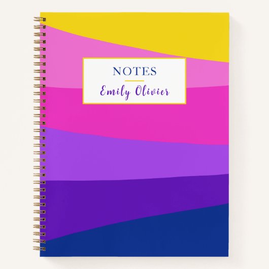 Notes du journal rose violet jaune Personnaliser (Devant)