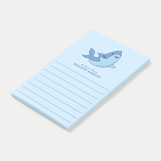 Notes du post-it de Shark Kid's Cute Kawaii (Incliné)