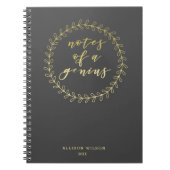 Notes d'un Carnet de typographie d'or de génie (Devant)