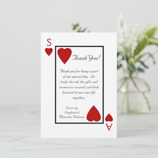 Notes faites sur commande de Merci de mariage de (Debout devant)