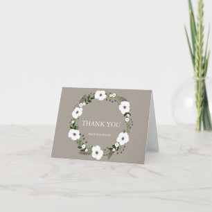 Notes florales de Merci de guirlande - taupe