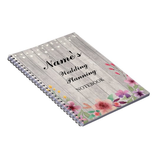 Notes florales en bois de carnet de planification (Côté Droit)