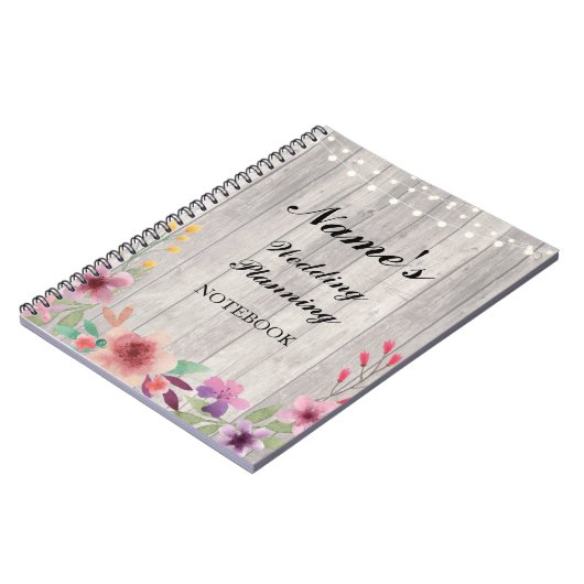 Notes florales en bois de carnet de planification (Côté gauche)