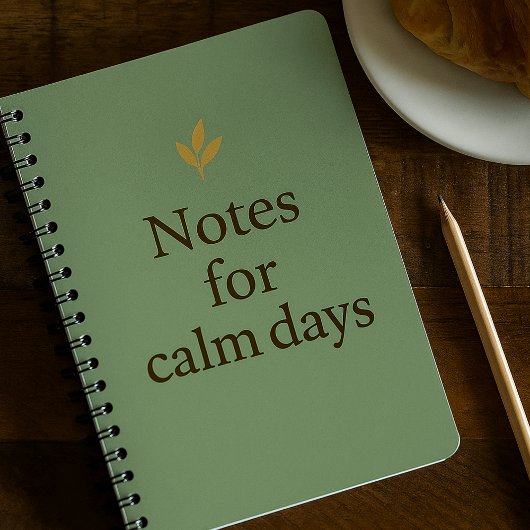 Notes for Calm Days – Minimalist Green Notebook Notitieboek